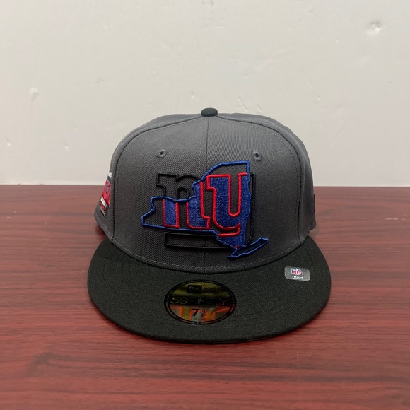 New Era, 59Fifty Fitted Hat, New York Giants, Grey, Black, Blue & Red - Picture 1 of 11